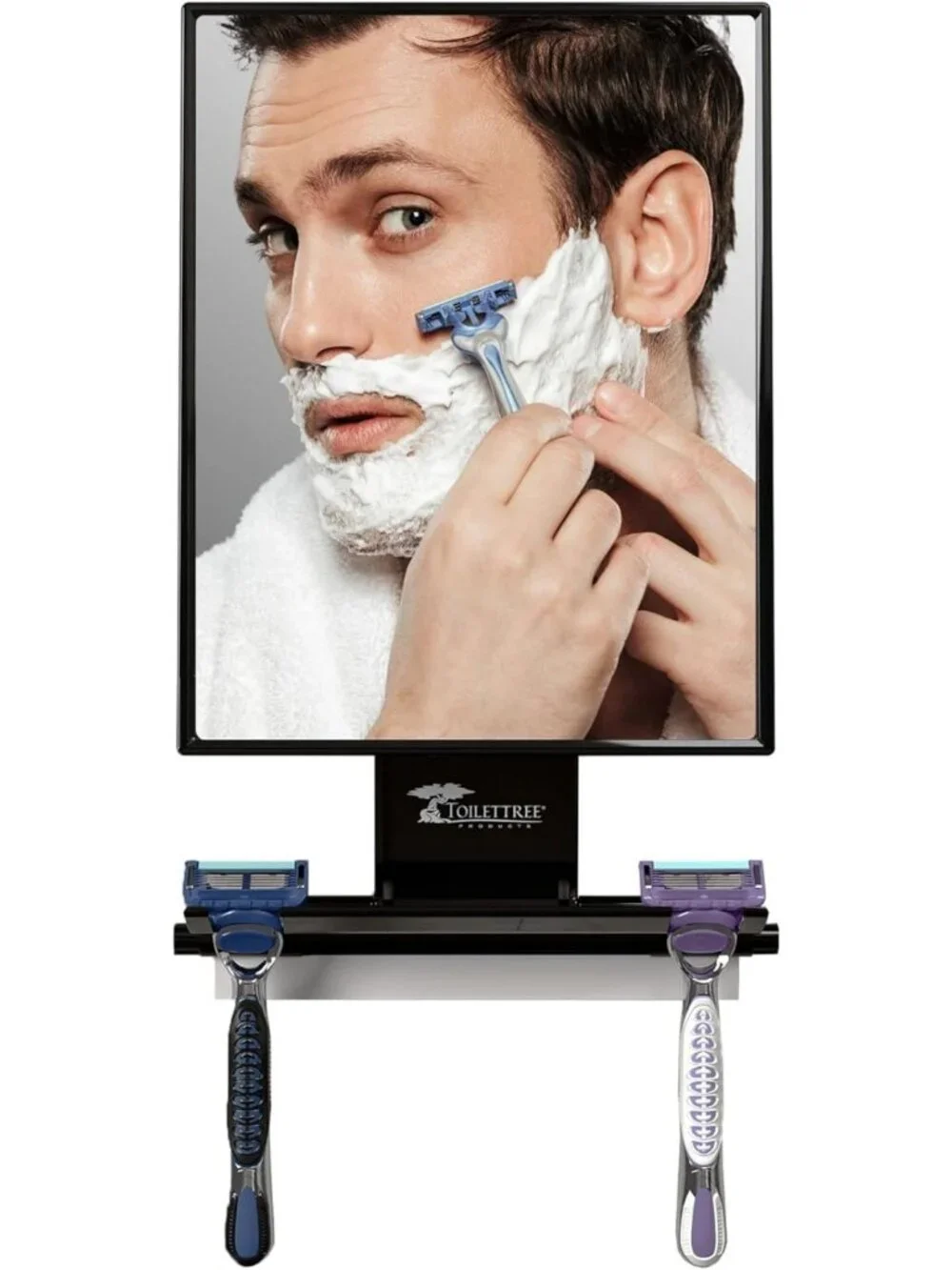 Fogless Shower Mirror - Anti-Fog Adjustable Shaving Mirror with Squeegee